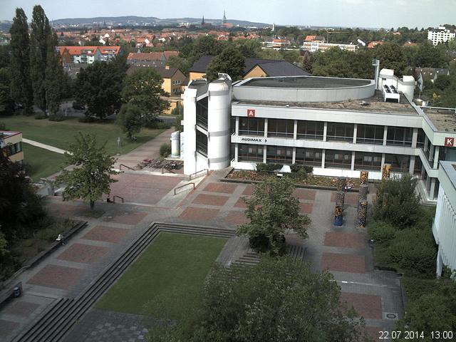 Foto der Webcam: Verwaltungsgeb&auml;ude, Innenhof mit Audimax, H&ouml;rsaal-Geb&auml;ude 1