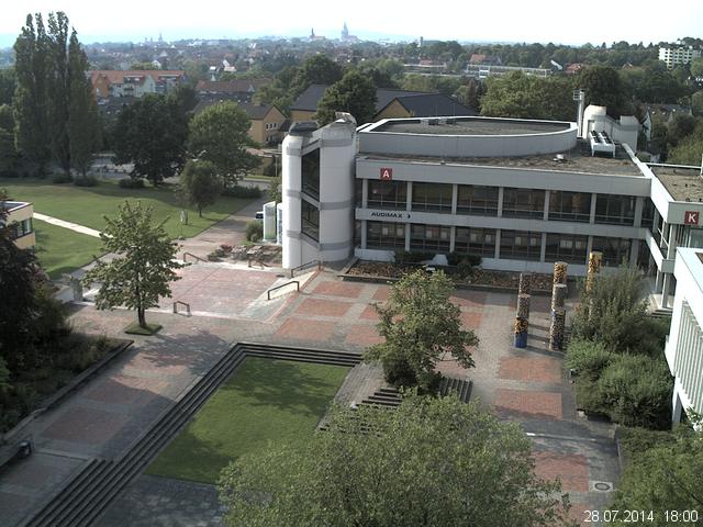 Foto der Webcam: Verwaltungsgeb&auml;ude, Innenhof mit Audimax, H&ouml;rsaal-Geb&auml;ude 1