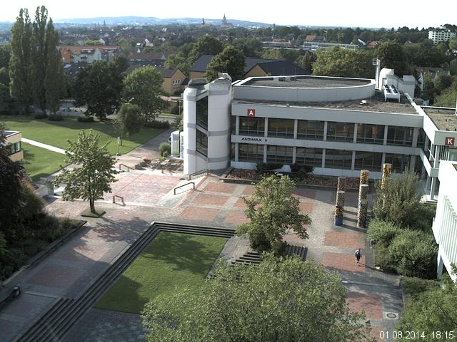 Foto der Webcam: Verwaltungsgeb&auml;ude, Innenhof mit Audimax, H&ouml;rsaal-Geb&auml;ude 1