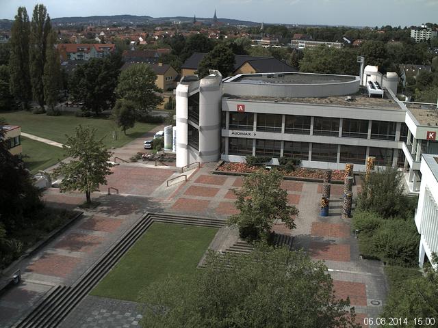 Foto der Webcam: Verwaltungsgeb&auml;ude, Innenhof mit Audimax, H&ouml;rsaal-Geb&auml;ude 1