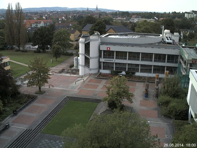 Foto der Webcam: Verwaltungsgeb&auml;ude, Innenhof mit Audimax, H&ouml;rsaal-Geb&auml;ude 1