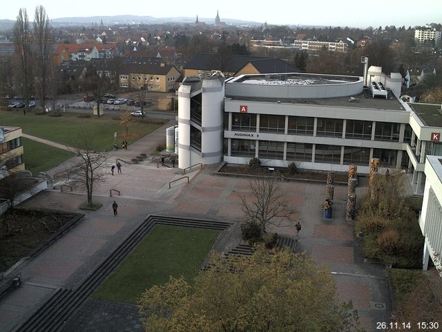 Foto der Webcam: Verwaltungsgeb&auml;ude, Innenhof mit Audimax, H&ouml;rsaal-Geb&auml;ude 1