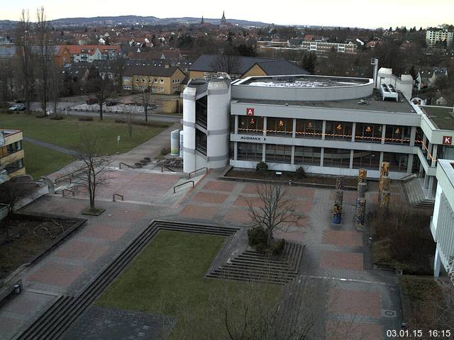 Foto der Webcam: Verwaltungsgeb&auml;ude, Innenhof mit Audimax, H&ouml;rsaal-Geb&auml;ude 1
