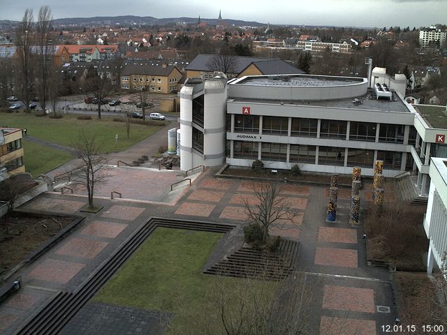 Foto der Webcam: Verwaltungsgeb&auml;ude, Innenhof mit Audimax, H&ouml;rsaal-Geb&auml;ude 1
