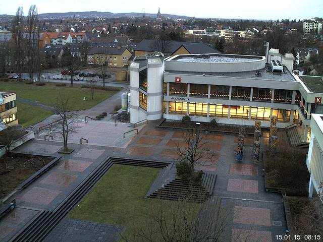 Foto der Webcam: Verwaltungsgeb&auml;ude, Innenhof mit Audimax, H&ouml;rsaal-Geb&auml;ude 1
