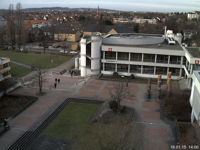 Foto der Webcam: Verwaltungsgeb&auml;ude, Innenhof mit Audimax, H&ouml;rsaal-Geb&auml;ude 1