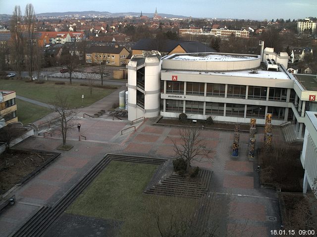 Foto der Webcam: Verwaltungsgeb&auml;ude, Innenhof mit Audimax, H&ouml;rsaal-Geb&auml;ude 1