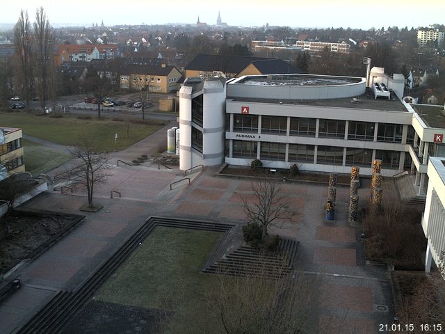 Foto der Webcam: Verwaltungsgeb&auml;ude, Innenhof mit Audimax, H&ouml;rsaal-Geb&auml;ude 1