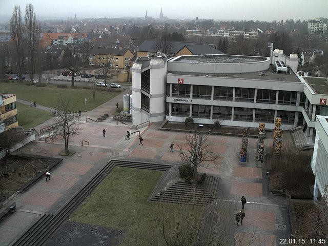 Foto der Webcam: Verwaltungsgeb&auml;ude, Innenhof mit Audimax, H&ouml;rsaal-Geb&auml;ude 1