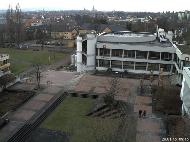 Foto der Webcam: Verwaltungsgeb&auml;ude, Innenhof mit Audimax, H&ouml;rsaal-Geb&auml;ude 1