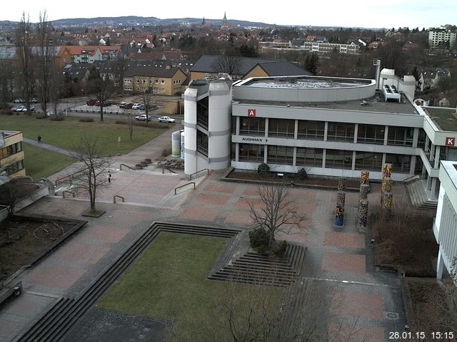 Foto der Webcam: Verwaltungsgeb&auml;ude, Innenhof mit Audimax, H&ouml;rsaal-Geb&auml;ude 1