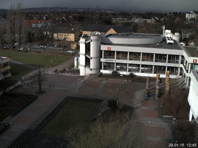 Foto der Webcam: Verwaltungsgeb&auml;ude, Innenhof mit Audimax, H&ouml;rsaal-Geb&auml;ude 1