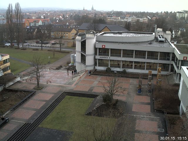 Foto der Webcam: Verwaltungsgeb&auml;ude, Innenhof mit Audimax, H&ouml;rsaal-Geb&auml;ude 1