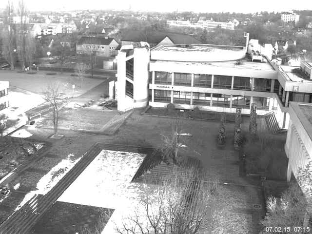 Foto der Webcam: Verwaltungsgeb&auml;ude, Innenhof mit Audimax, H&ouml;rsaal-Geb&auml;ude 1