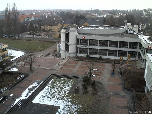 Foto der Webcam: Verwaltungsgeb&auml;ude, Innenhof mit Audimax, H&ouml;rsaal-Geb&auml;ude 1