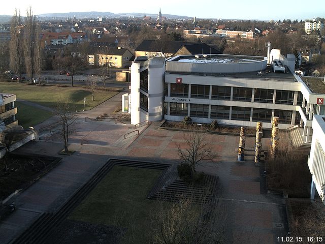 Foto der Webcam: Verwaltungsgeb&auml;ude, Innenhof mit Audimax, H&ouml;rsaal-Geb&auml;ude 1