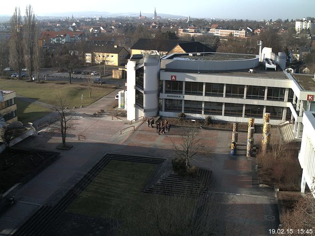 Foto der Webcam: Verwaltungsgeb&auml;ude, Innenhof mit Audimax, H&ouml;rsaal-Geb&auml;ude 1