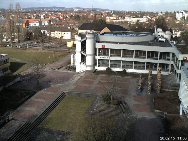 Foto der Webcam: Verwaltungsgeb&auml;ude, Innenhof mit Audimax, H&ouml;rsaal-Geb&auml;ude 1