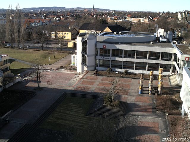 Foto der Webcam: Verwaltungsgeb&auml;ude, Innenhof mit Audimax, H&ouml;rsaal-Geb&auml;ude 1