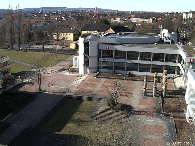 Foto der Webcam: Verwaltungsgeb&auml;ude, Innenhof mit Audimax, H&ouml;rsaal-Geb&auml;ude 1