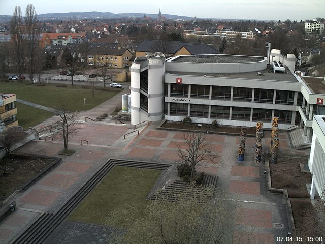 Foto der Webcam: Verwaltungsgeb&auml;ude, Innenhof mit Audimax, H&ouml;rsaal-Geb&auml;ude 1