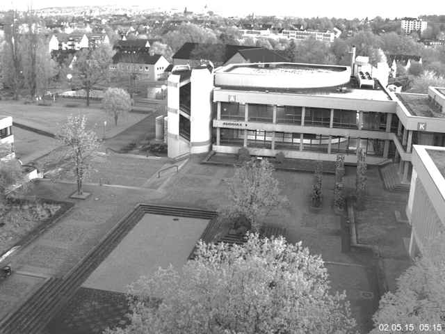 Foto der Webcam: Verwaltungsgeb&auml;ude, Innenhof mit Audimax, H&ouml;rsaal-Geb&auml;ude 1