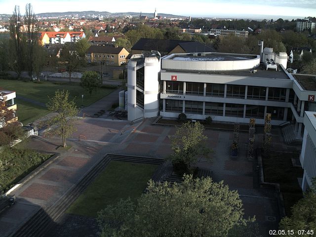 Foto der Webcam: Verwaltungsgeb&auml;ude, Innenhof mit Audimax, H&ouml;rsaal-Geb&auml;ude 1