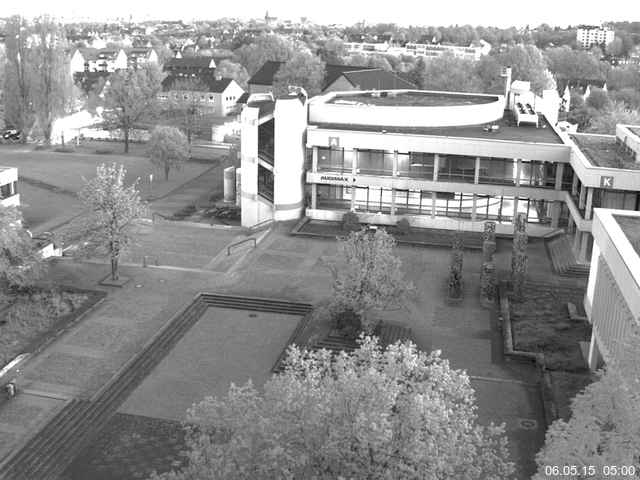 Foto der Webcam: Verwaltungsgeb&auml;ude, Innenhof mit Audimax, H&ouml;rsaal-Geb&auml;ude 1