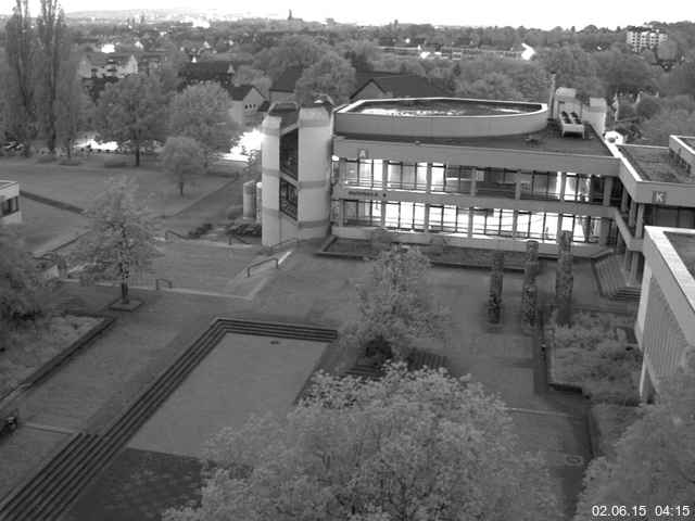 Foto der Webcam: Verwaltungsgeb&auml;ude, Innenhof mit Audimax, H&ouml;rsaal-Geb&auml;ude 1