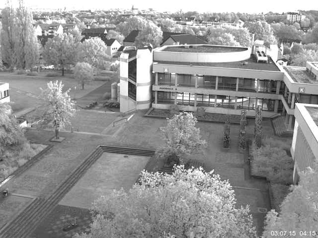 Foto der Webcam: Verwaltungsgeb&auml;ude, Innenhof mit Audimax, H&ouml;rsaal-Geb&auml;ude 1
