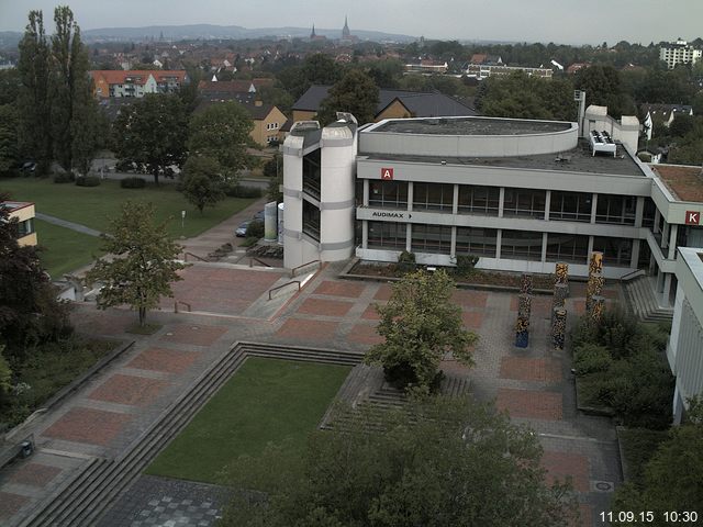 Foto der Webcam: Verwaltungsgeb&auml;ude, Innenhof mit Audimax, H&ouml;rsaal-Geb&auml;ude 1