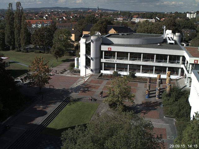 Foto der Webcam: Verwaltungsgeb&auml;ude, Innenhof mit Audimax, H&ouml;rsaal-Geb&auml;ude 1