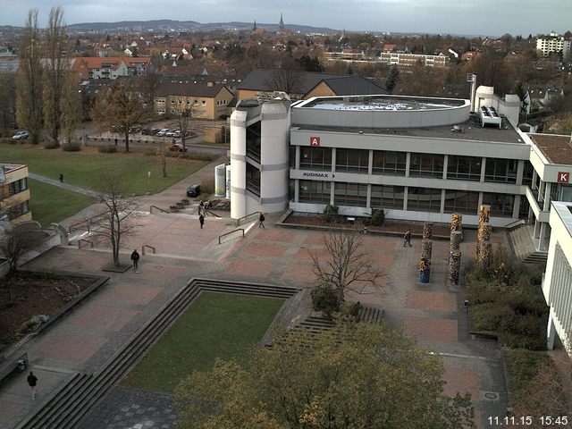 Foto der Webcam: Verwaltungsgeb&auml;ude, Innenhof mit Audimax, H&ouml;rsaal-Geb&auml;ude 1