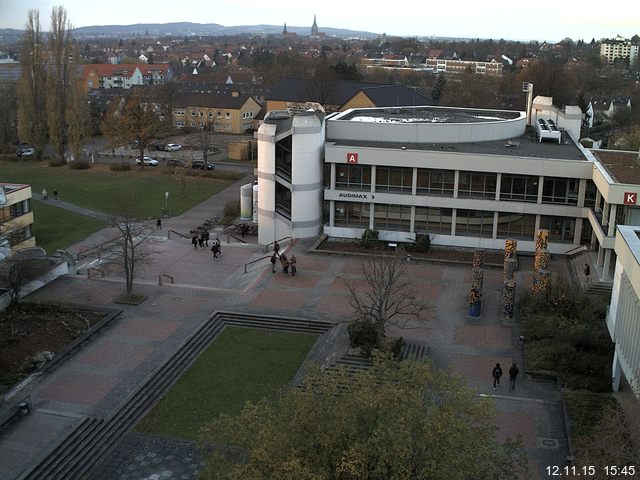 Foto der Webcam: Verwaltungsgeb&auml;ude, Innenhof mit Audimax, H&ouml;rsaal-Geb&auml;ude 1