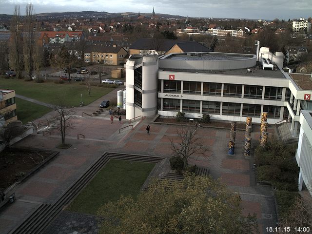 Foto der Webcam: Verwaltungsgeb&auml;ude, Innenhof mit Audimax, H&ouml;rsaal-Geb&auml;ude 1