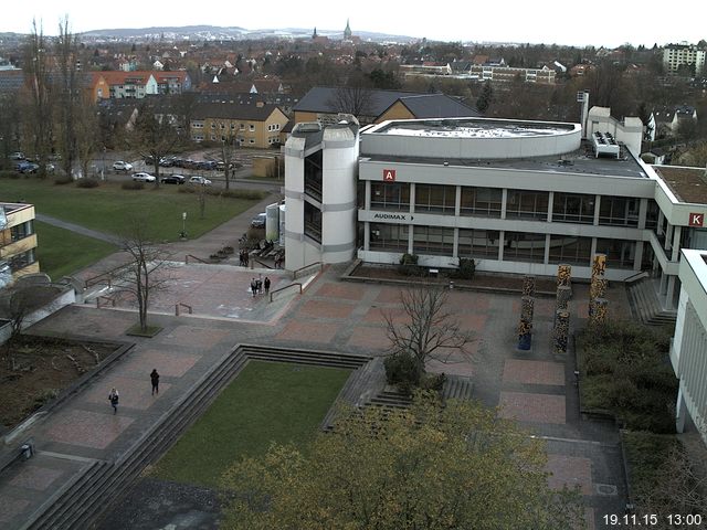Foto der Webcam: Verwaltungsgeb&auml;ude, Innenhof mit Audimax, H&ouml;rsaal-Geb&auml;ude 1