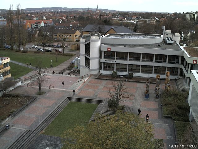 Foto der Webcam: Verwaltungsgeb&auml;ude, Innenhof mit Audimax, H&ouml;rsaal-Geb&auml;ude 1