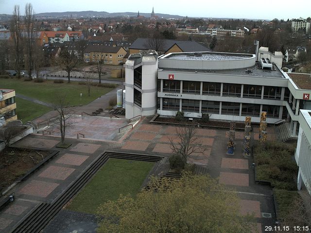 Foto der Webcam: Verwaltungsgeb&auml;ude, Innenhof mit Audimax, H&ouml;rsaal-Geb&auml;ude 1