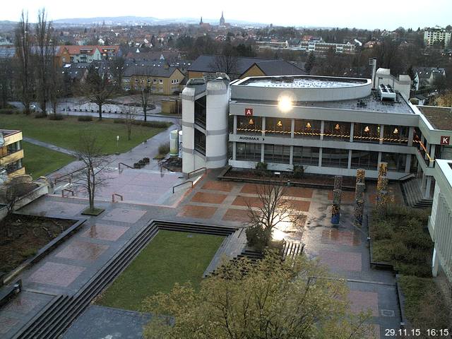 Foto der Webcam: Verwaltungsgeb&auml;ude, Innenhof mit Audimax, H&ouml;rsaal-Geb&auml;ude 1