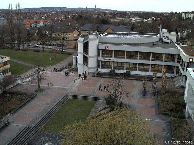 Foto der Webcam: Verwaltungsgeb&auml;ude, Innenhof mit Audimax, H&ouml;rsaal-Geb&auml;ude 1