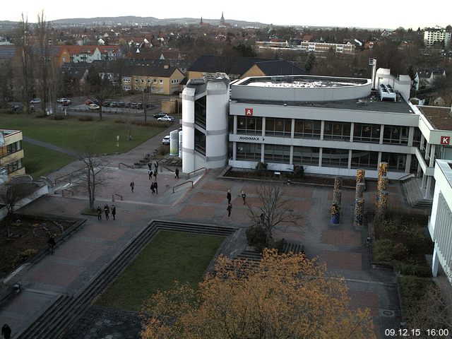 Foto der Webcam: Verwaltungsgeb&auml;ude, Innenhof mit Audimax, H&ouml;rsaal-Geb&auml;ude 1