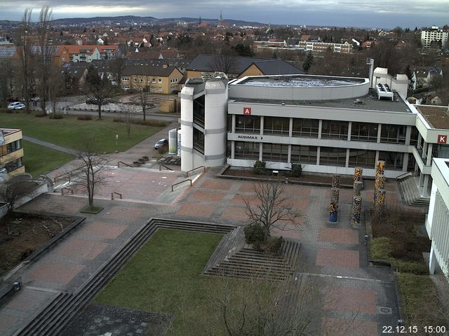 Foto der Webcam: Verwaltungsgeb&auml;ude, Innenhof mit Audimax, H&ouml;rsaal-Geb&auml;ude 1