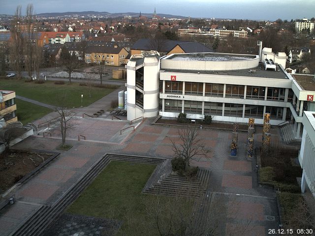 Foto der Webcam: Verwaltungsgeb&auml;ude, Innenhof mit Audimax, H&ouml;rsaal-Geb&auml;ude 1