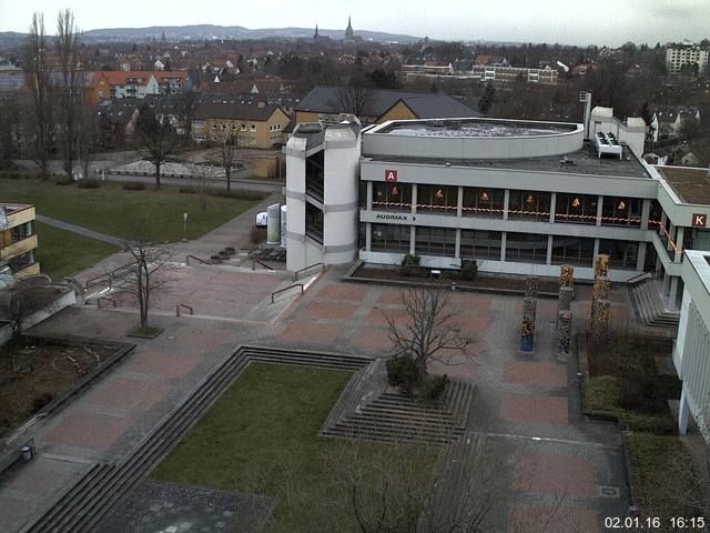 Foto der Webcam: Verwaltungsgeb&auml;ude, Innenhof mit Audimax, H&ouml;rsaal-Geb&auml;ude 1