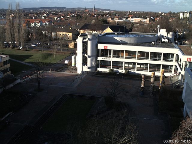 Foto der Webcam: Verwaltungsgeb&auml;ude, Innenhof mit Audimax, H&ouml;rsaal-Geb&auml;ude 1