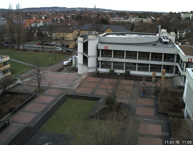Foto der Webcam: Verwaltungsgeb&auml;ude, Innenhof mit Audimax, H&ouml;rsaal-Geb&auml;ude 1