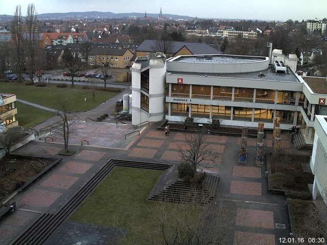 Foto der Webcam: Verwaltungsgeb&auml;ude, Innenhof mit Audimax, H&ouml;rsaal-Geb&auml;ude 1