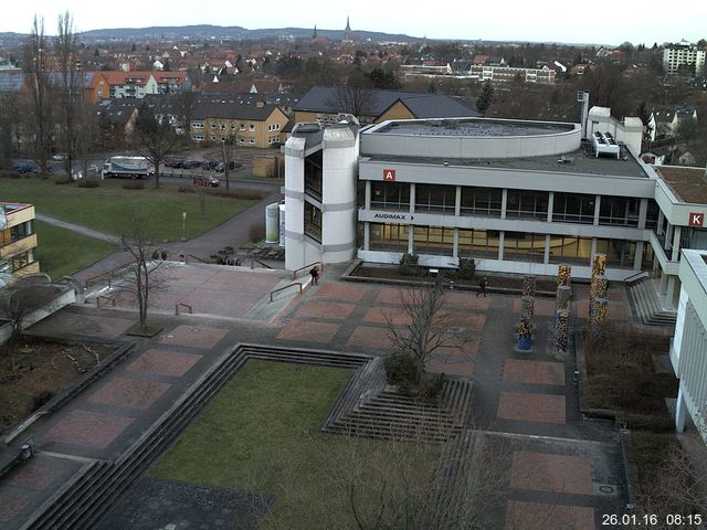 Foto der Webcam: Verwaltungsgeb&auml;ude, Innenhof mit Audimax, H&ouml;rsaal-Geb&auml;ude 1