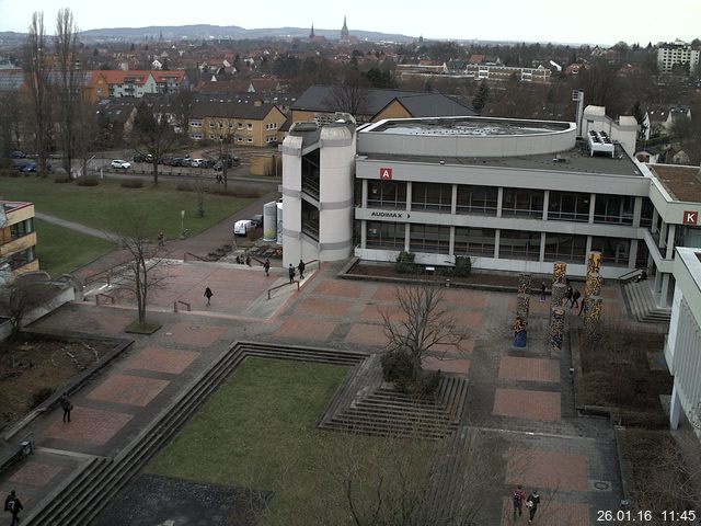 Foto der Webcam: Verwaltungsgeb&auml;ude, Innenhof mit Audimax, H&ouml;rsaal-Geb&auml;ude 1