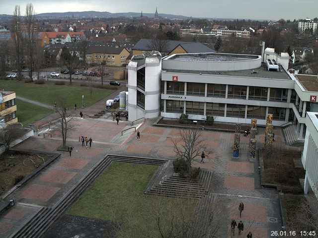 Foto der Webcam: Verwaltungsgeb&auml;ude, Innenhof mit Audimax, H&ouml;rsaal-Geb&auml;ude 1